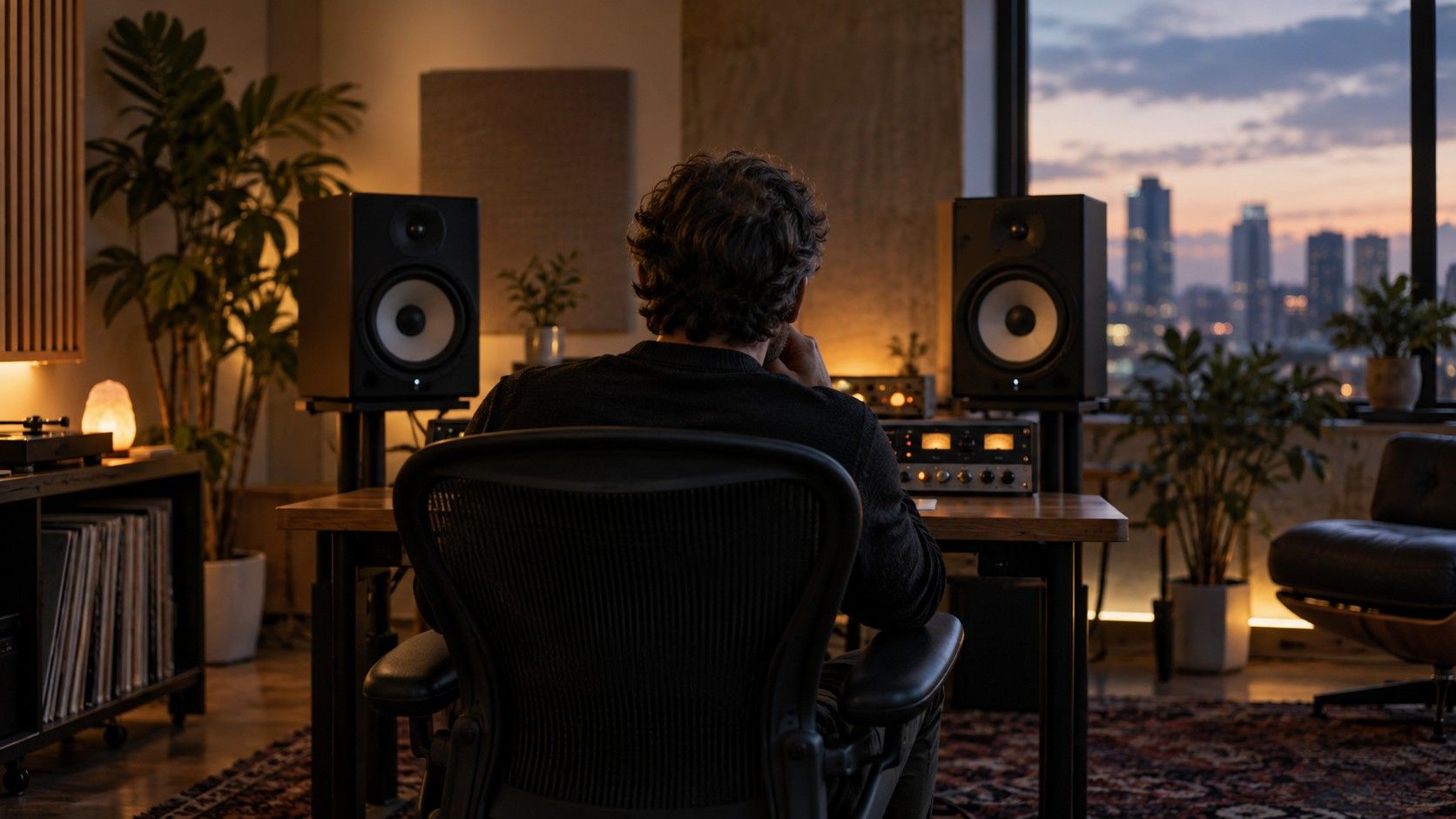 Mastering session with audio meters and reference notes